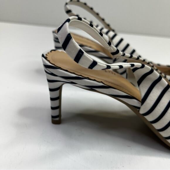 On 34th Monikaa Stripe Slingback Pump heels navy blue white - 8 - Picture 7 of 13